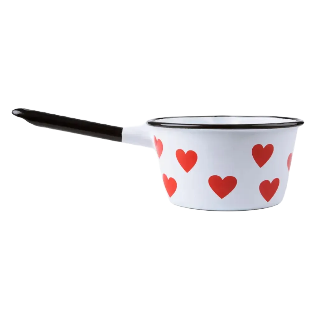 Emalco Enamelware 30.4oz Enamel Heart Saucepan