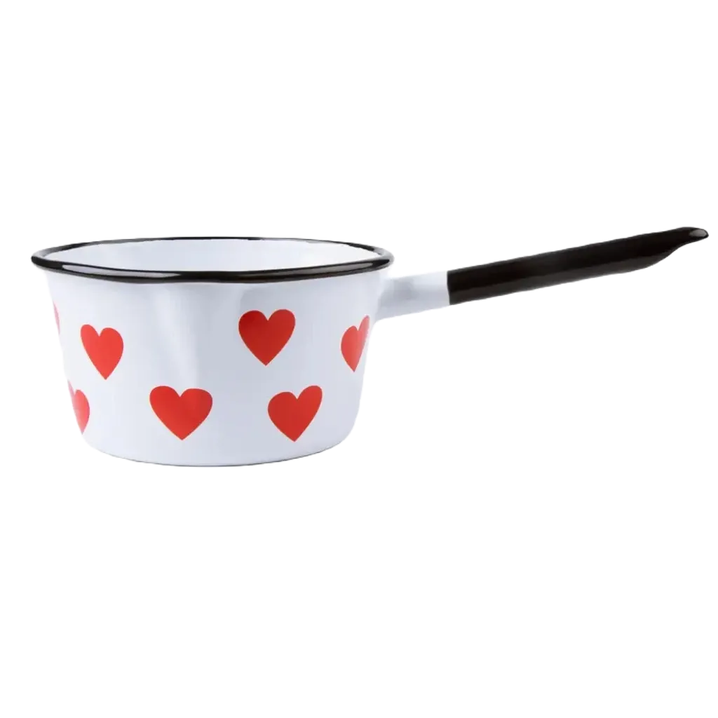 Emalco Enamelware 30.4oz Enamel Heart Saucepan