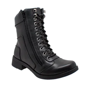 Engineer Boot - Women's Zipper and Lace Up 8" Biker Boot