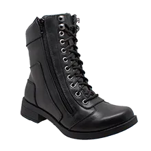 Engineer Boot - Women's Zipper and Lace Up 8" Biker Boot