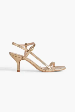 Fatimah Metallic Leather Slideback Sandals IRIS & INK Gold