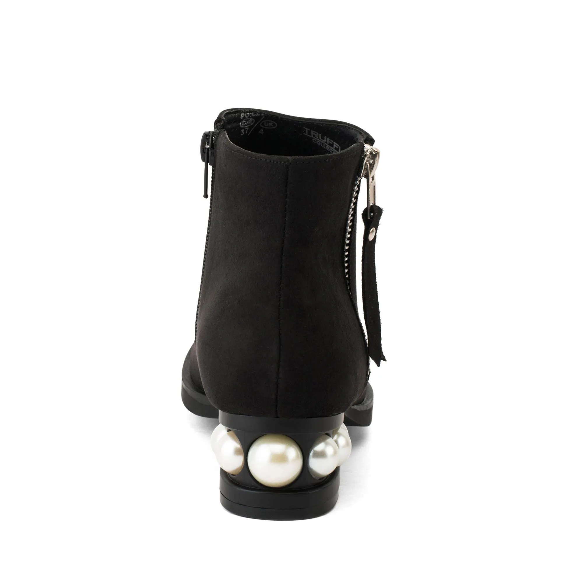 Faux Suede Pearl Detail Ankle Boots