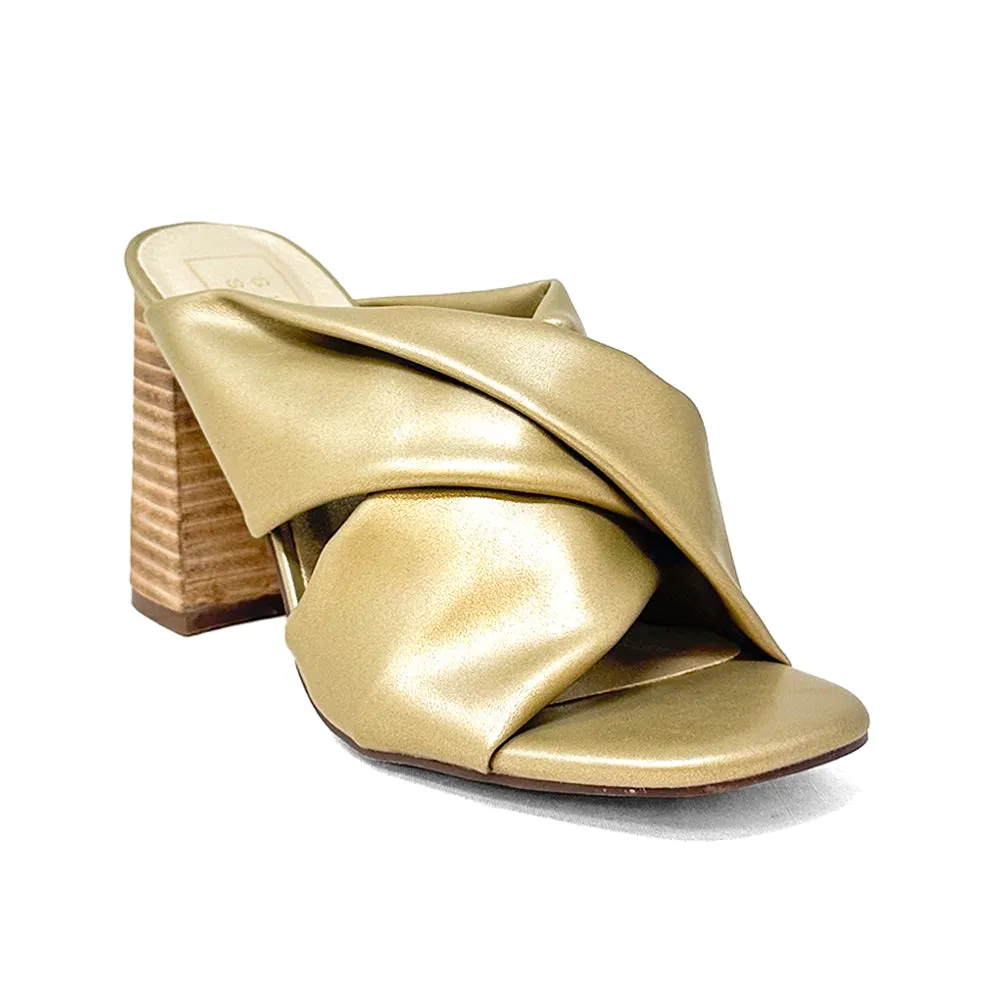 Fiji Metallic Block Heel Sandals