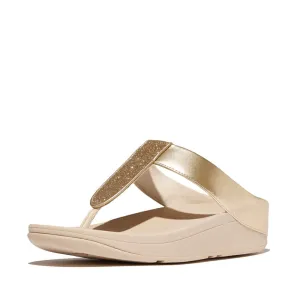 FitFlop Fino Glitterdust Metallic Sandals - Platino