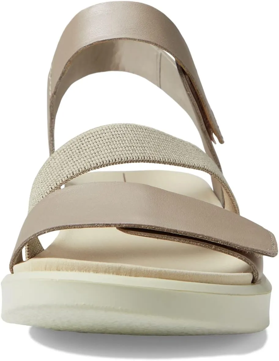 Flowt 2 Band Sandal ECCO Flat Sandal in Gray Rose Metallic