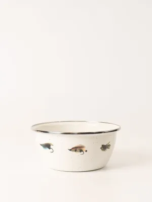 Fly Fishing Enamelware Bowl