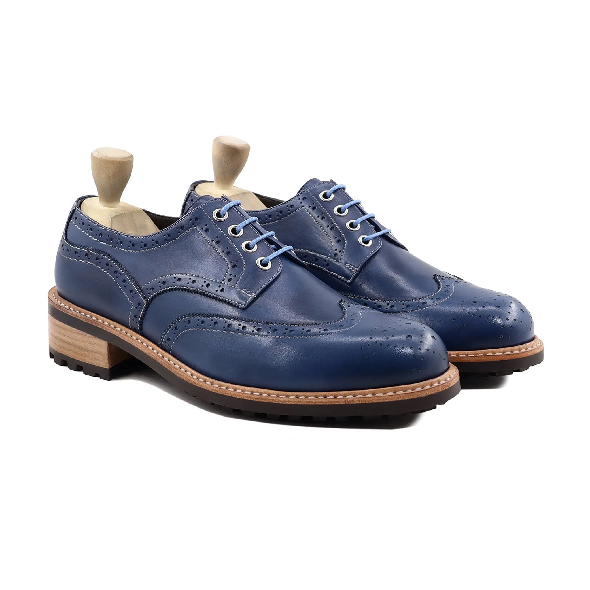 Foster Gy - Men's Blue Calf Leather Derby Shoe