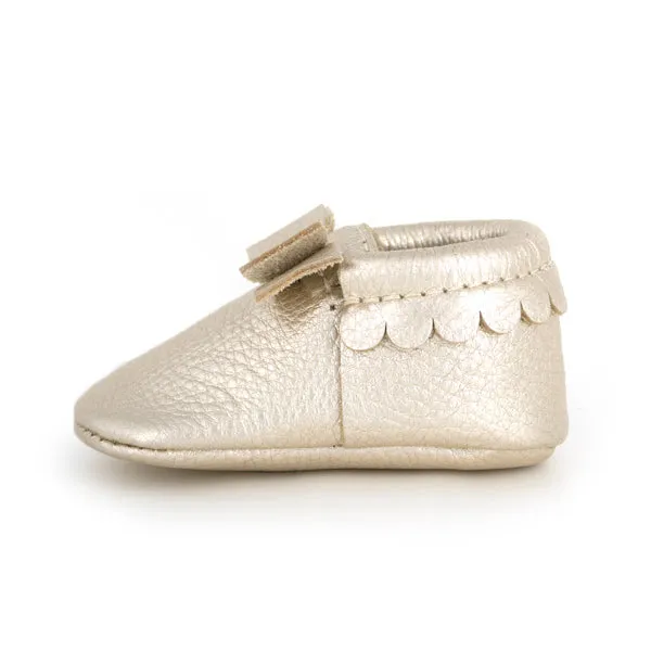 Freshly Picked Platinum Bow Moccasins