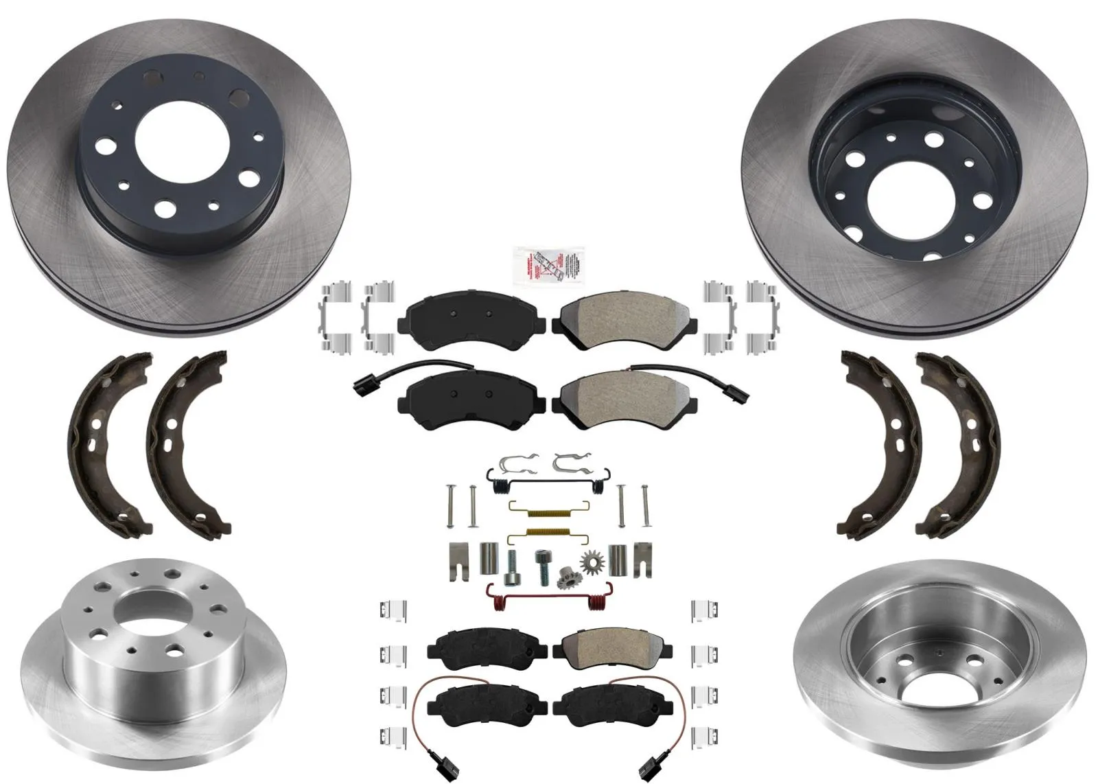 Front with Rear Solid Brake Rotors Pads For Ram Promaster 1500 2500 3500 14-21