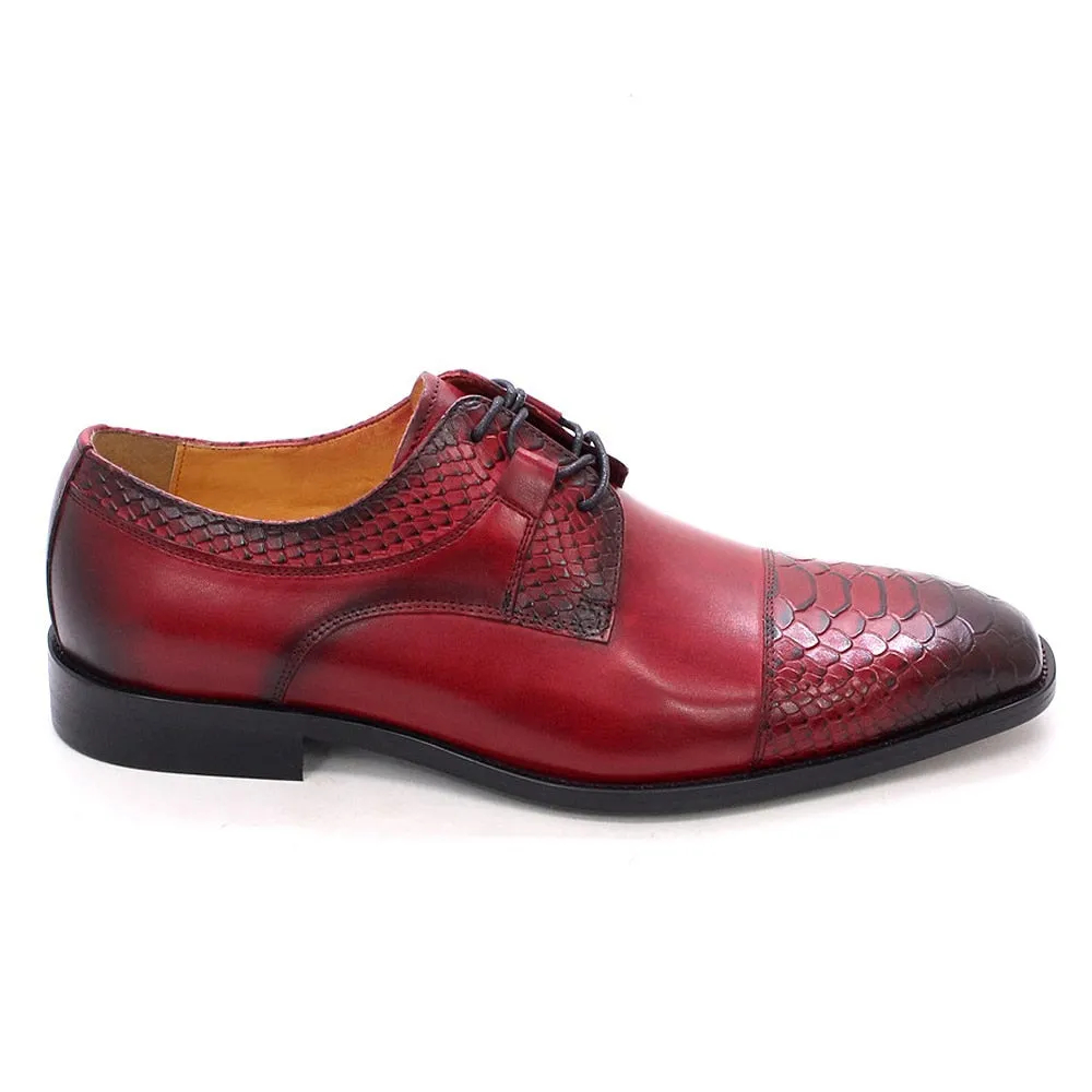 Genuine Leather Red Wedding Derby Shoes