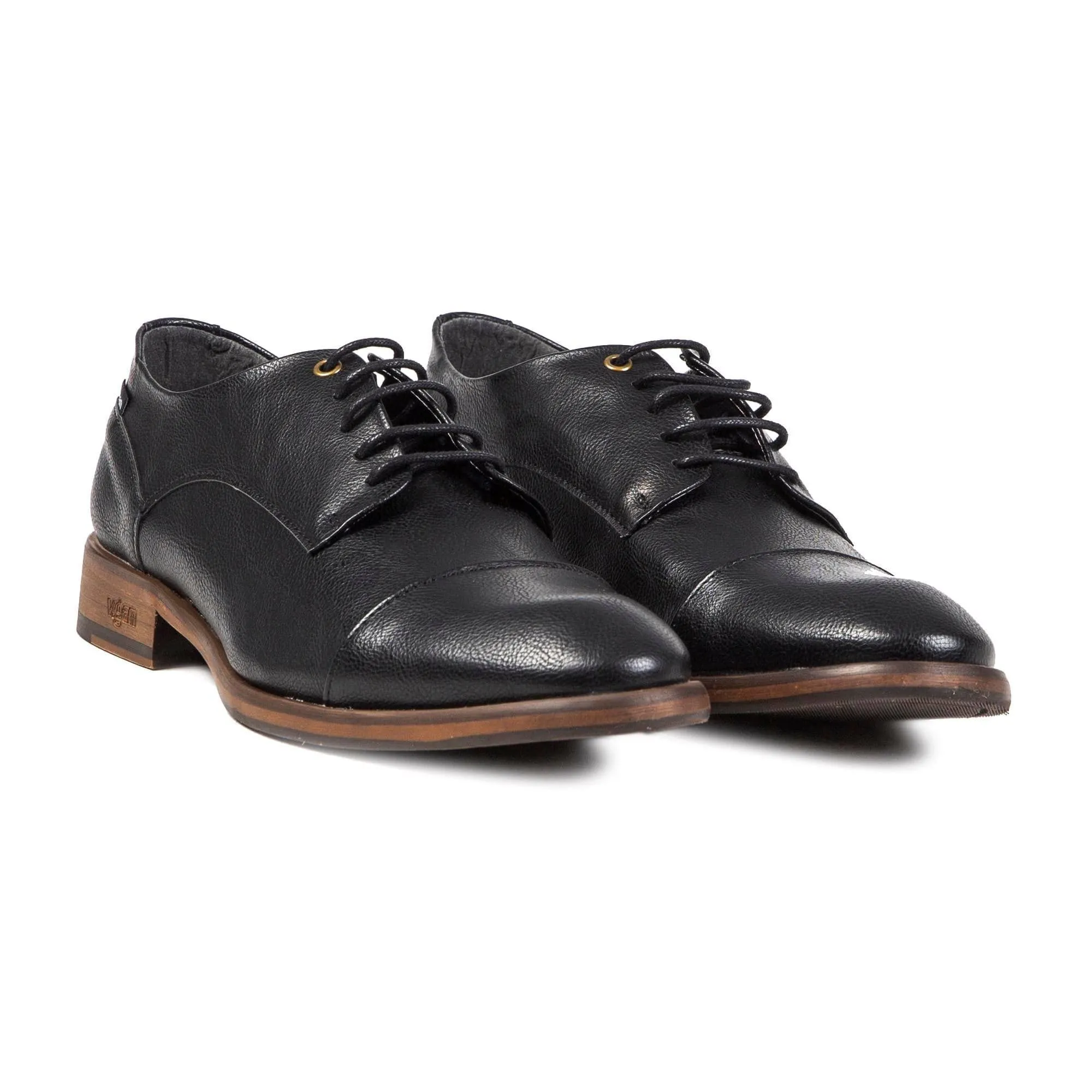 Ginger Men's Vegan Leather Derby Shoes | Black