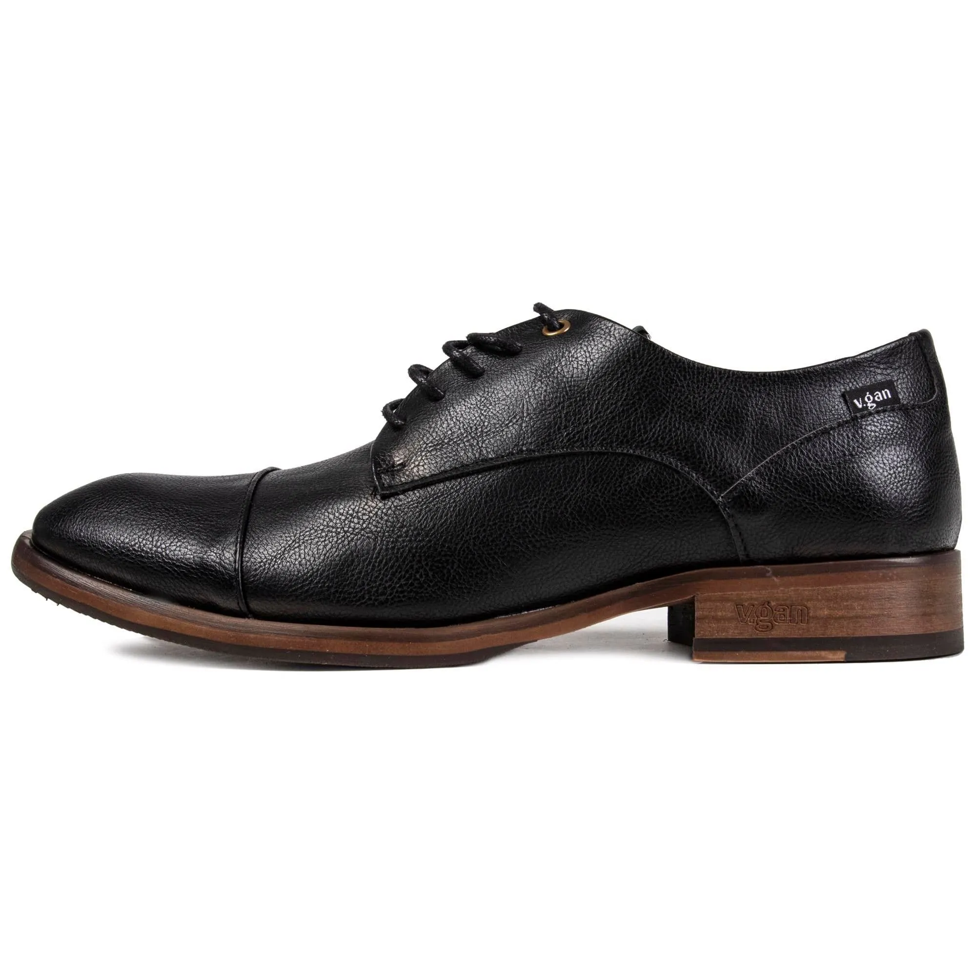 Ginger Men's Vegan Leather Derby Shoes | Black