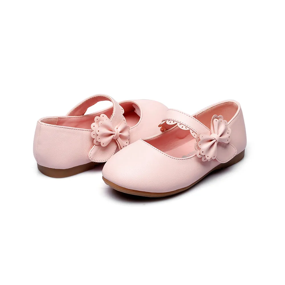 Girls Mary Jane Bow Side Strap Ballerina Flat