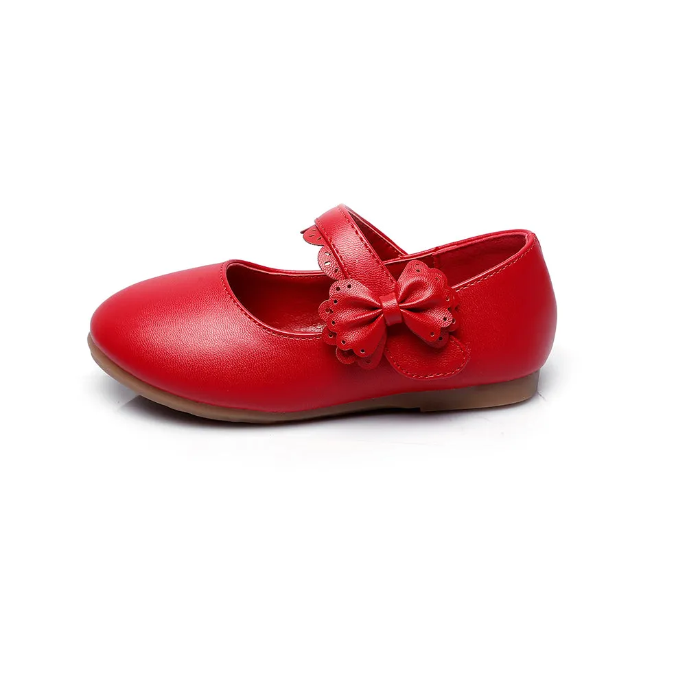 Girls Mary Jane Bow Side Strap Ballerina Flat