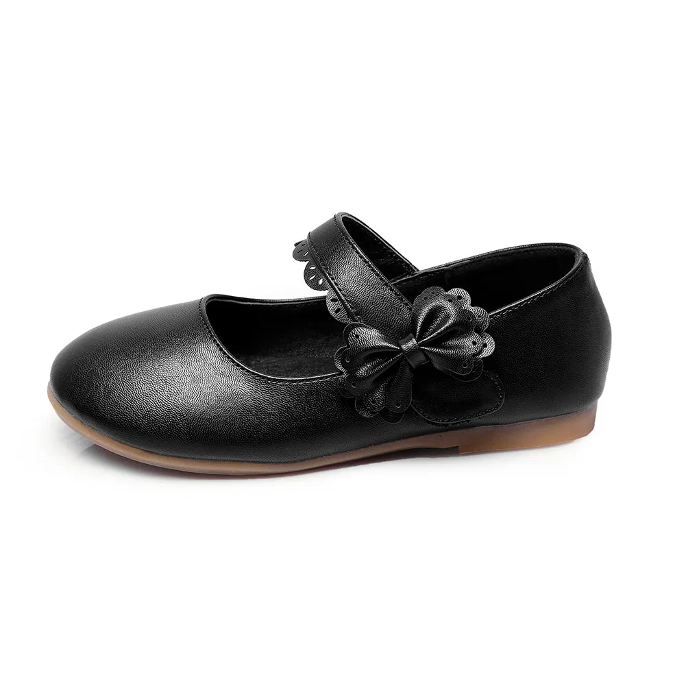 Girls Mary Jane Bow Side Strap Ballerina Flat