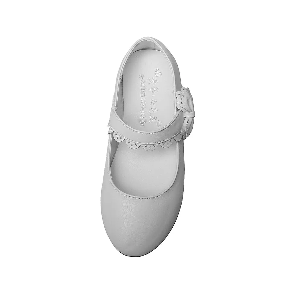 Girls Mary Jane Bow Side Strap Ballerina Flat