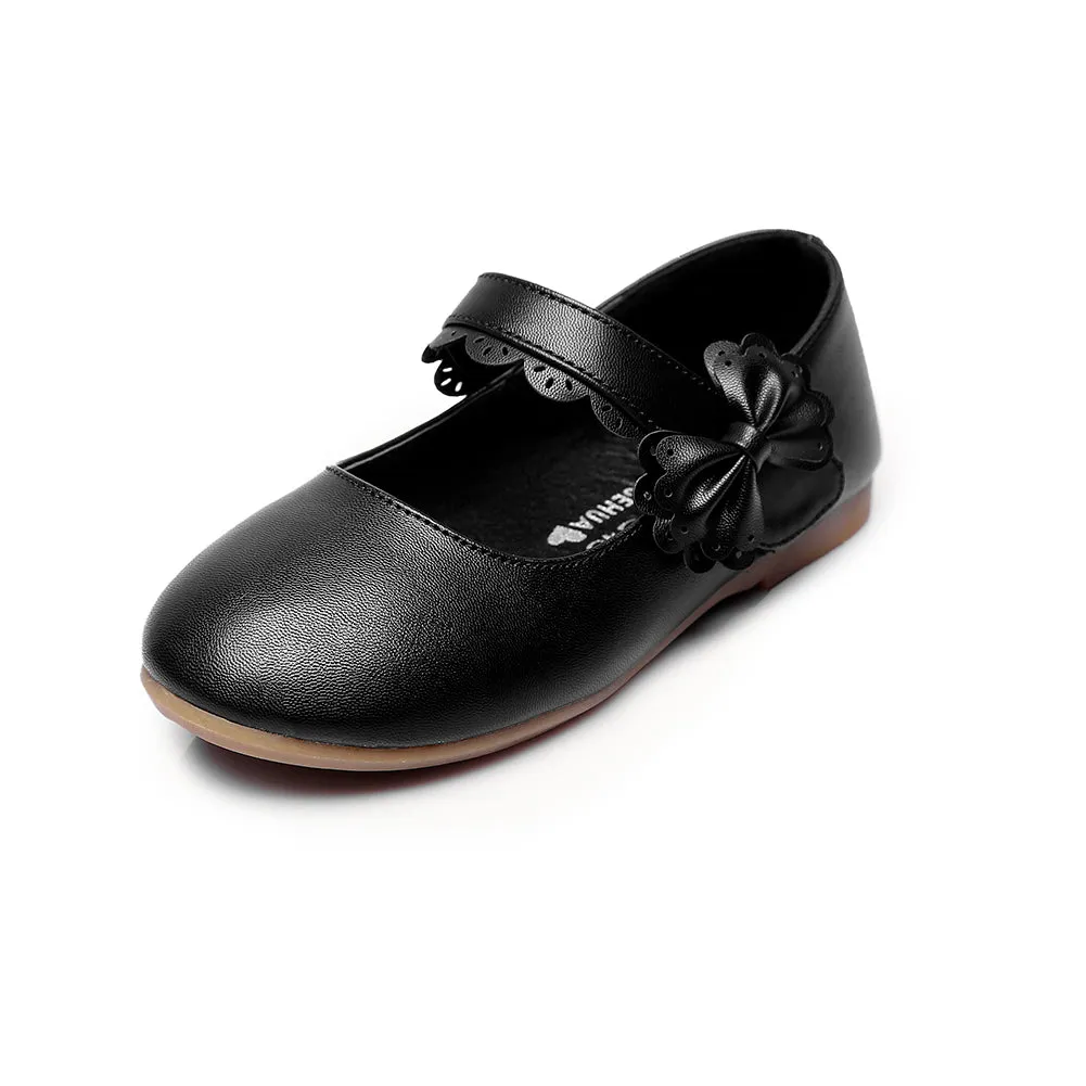 Girls Mary Jane Bow Side Strap Ballerina Flat