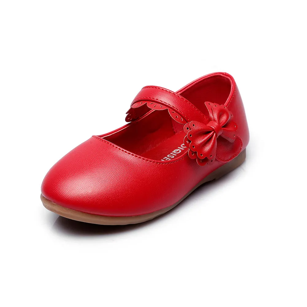 Girls Mary Jane Bow Side Strap Ballerina Flat