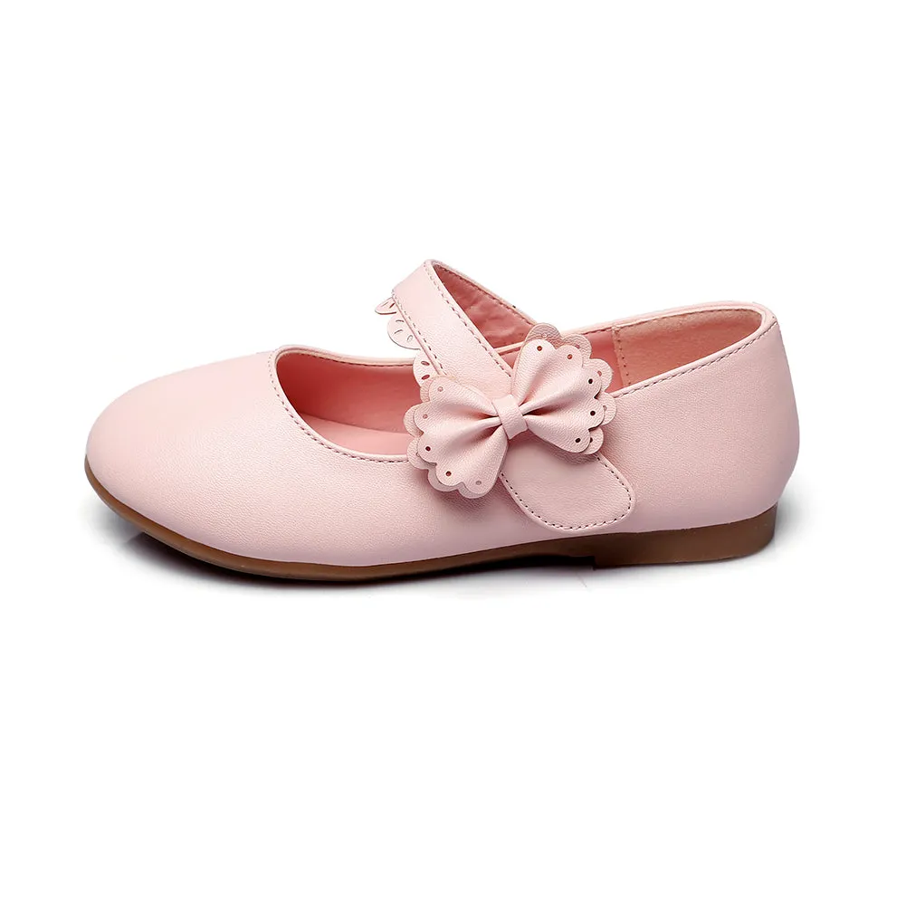 Girls Mary Jane Bow Side Strap Ballerina Flat