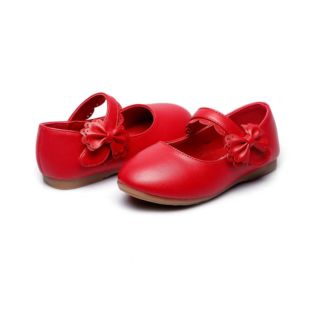 Girls Mary Jane Bow Side Strap Ballerina Flat