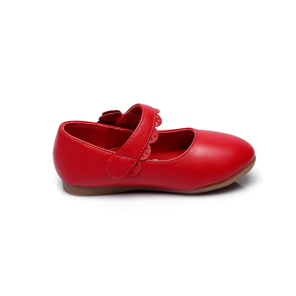 Girls Mary Jane Bow Side Strap Ballerina Flat