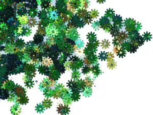 Green Metallic Circular Flower Plastic Sequins