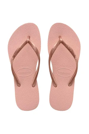 Havaianas Slim Metallic Ballet Rose Thongs