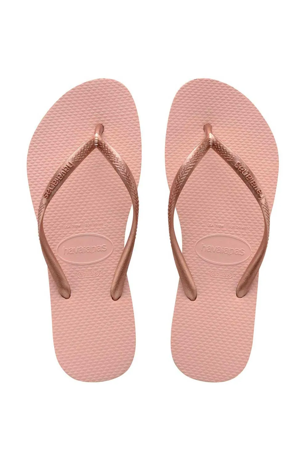 Havaianas Slim Metallic Ballet Rose Thongs