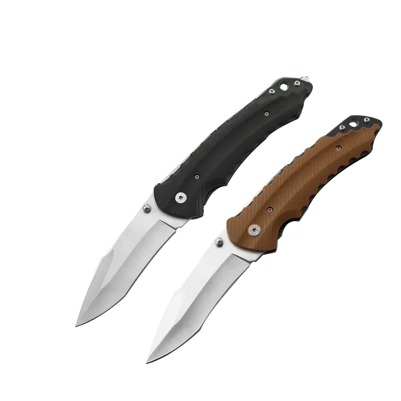 High Quality G10 Handle Tactical Training Survival Camping Folding Pocket Knife With Glass Breaker