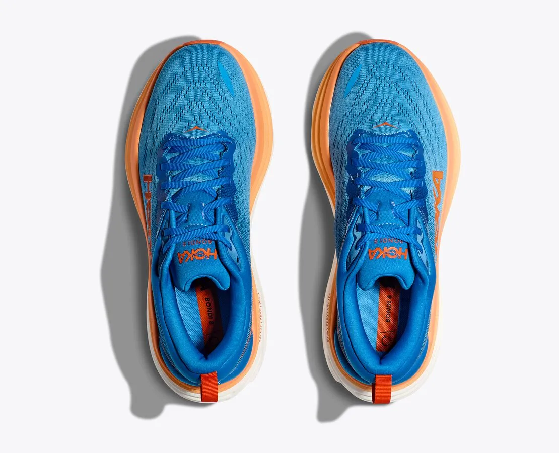 HOKA Men's Bondi 8 Wide - Coastal Sky/Vibrant Orange