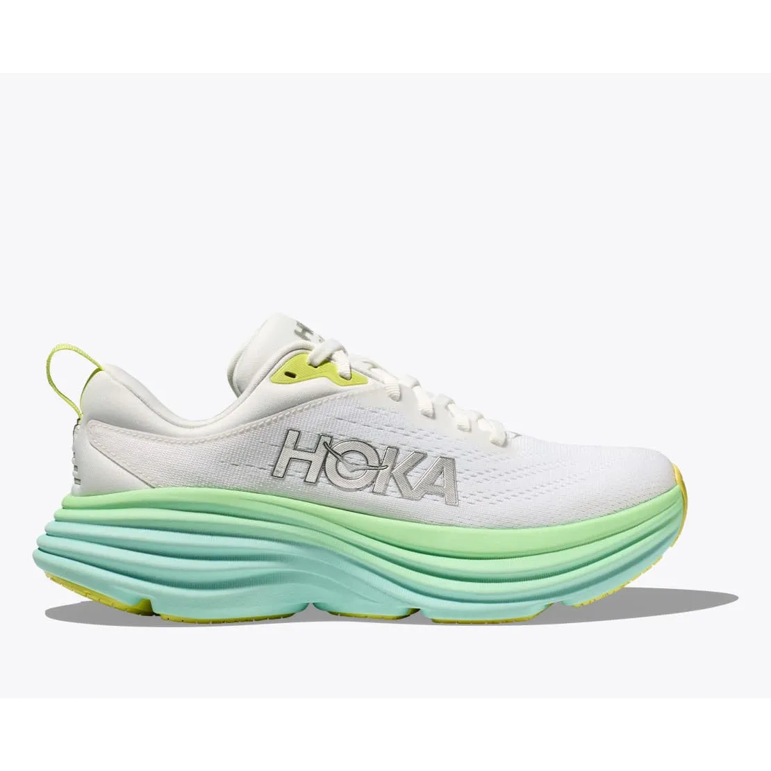 Hoka Women's Bondi 8 (Blanc De Blanc/Sunlit Ocean)