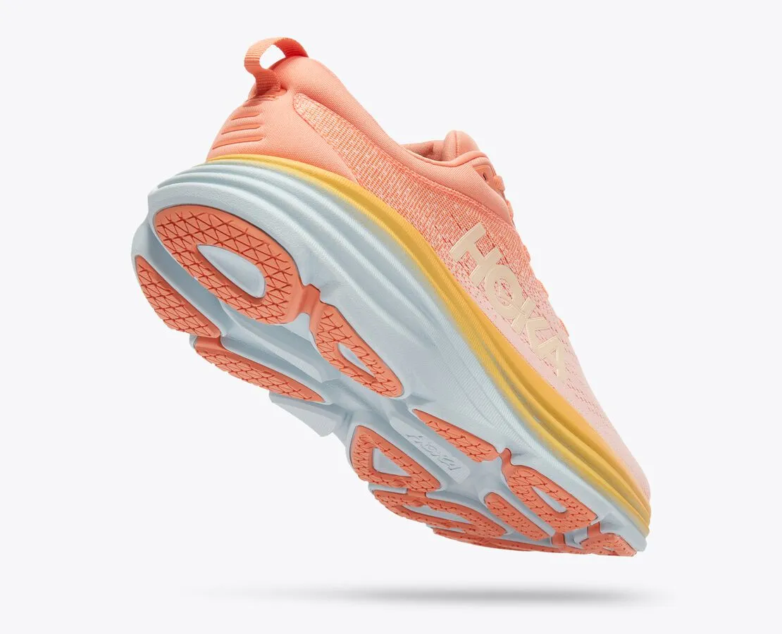 HOKA Women's Bondi 8 - Shell Coral/Peach Parfait