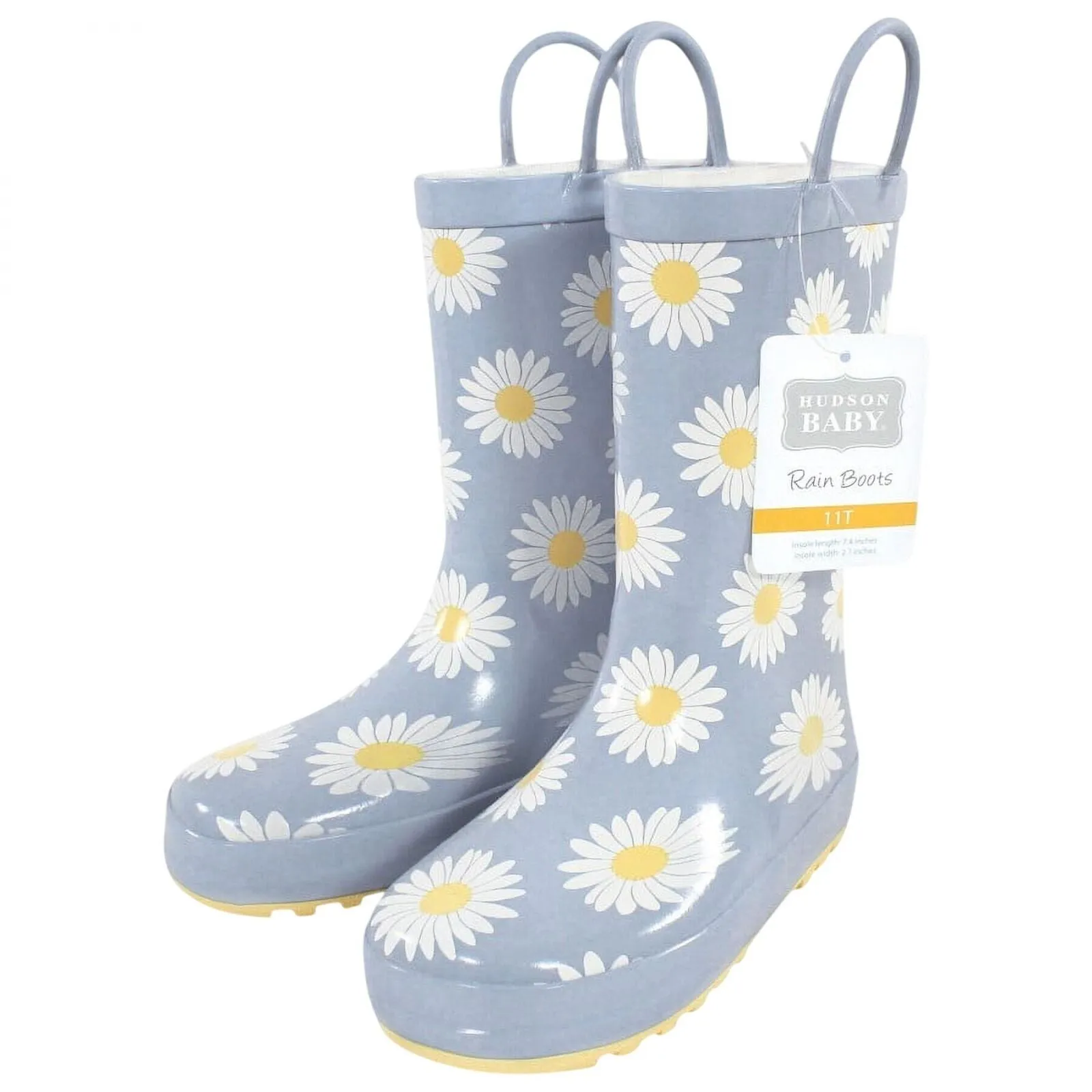 Hudson Baby Girls Floral Rain Boots 1676078e2205c5 Blue Daisy 10T