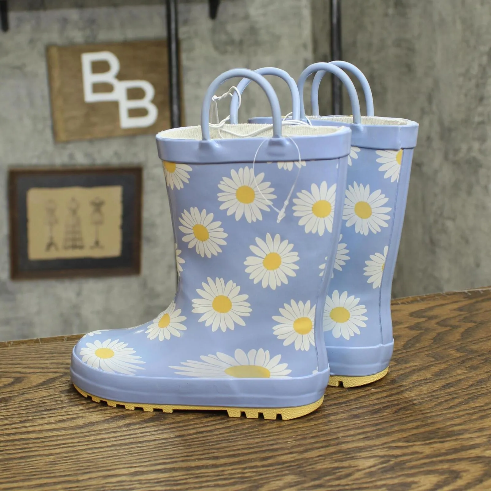 Hudson Baby Girls Floral Rain Boots 1676078e2205c5 Blue Daisy 10T