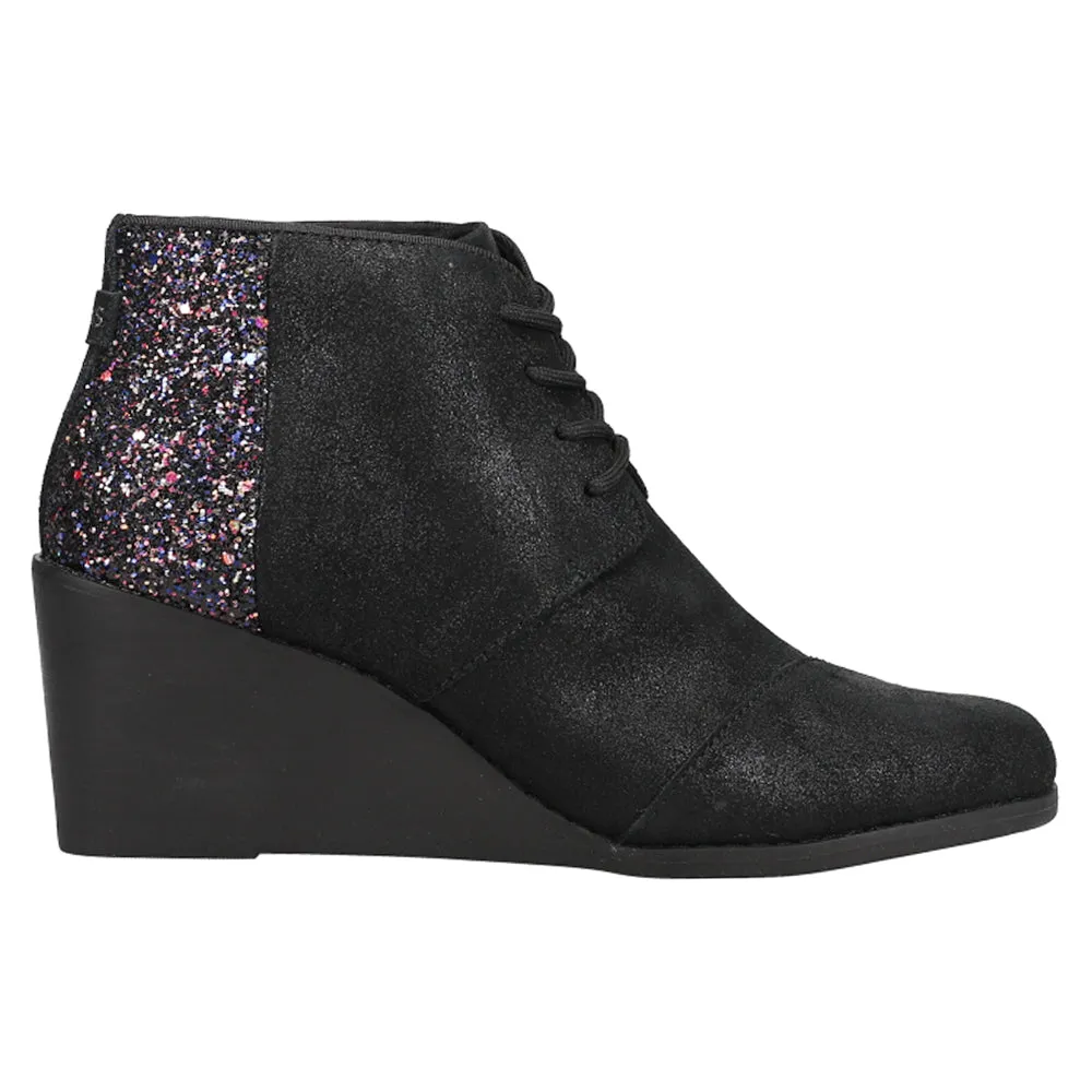 Hyde Glitter Round Toe Wedge Boots