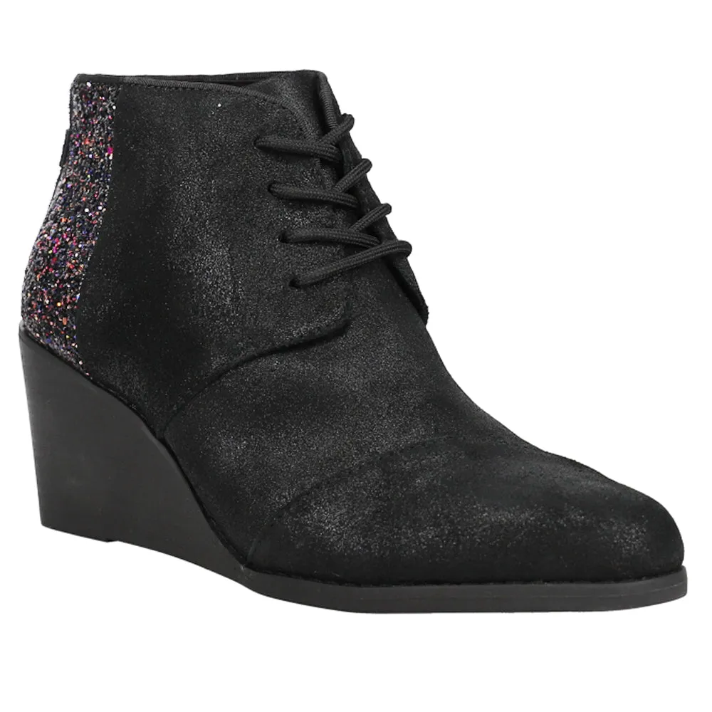 Hyde Glitter Round Toe Wedge Boots