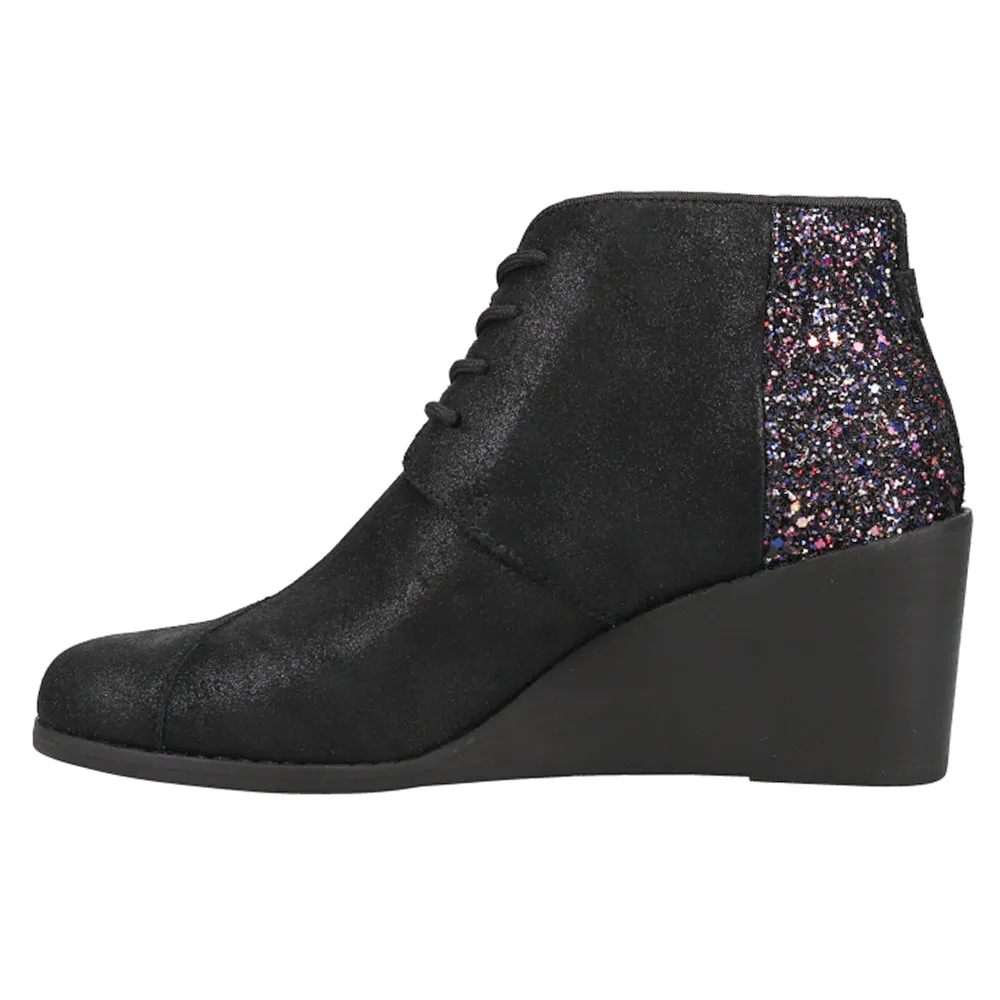 Hyde Glitter Round Toe Wedge Boots