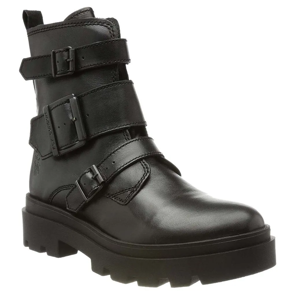 Jeda817Fly Leather Women's Buckle Ankle Boots