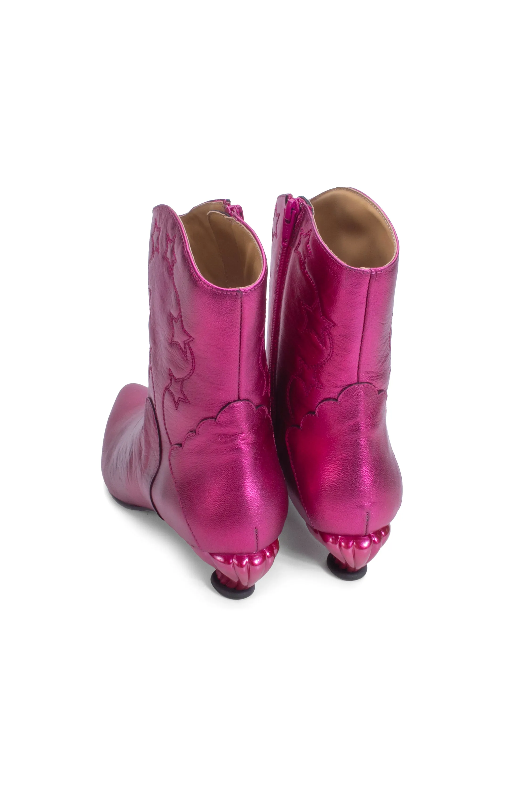 John Fluevog Western Boot Metallic Azalea