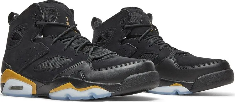 Jordan Flight Club 91 Black Metallic Gold Sneakers, black