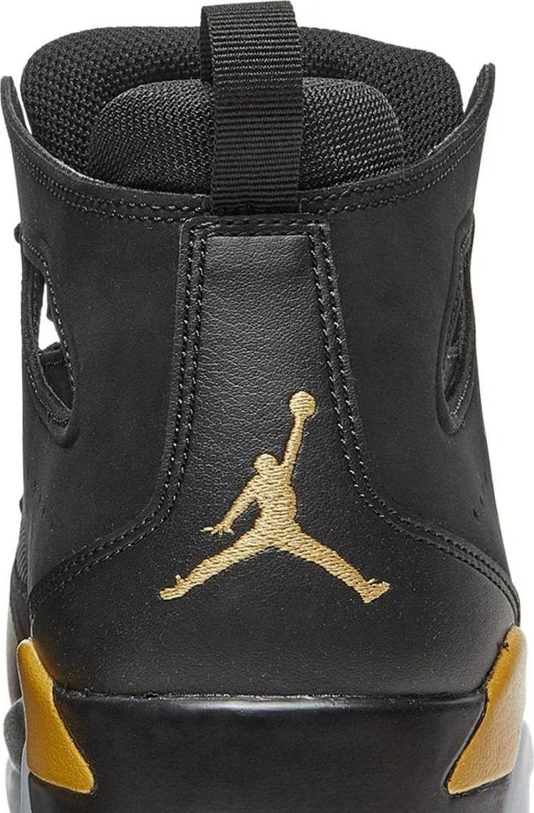 Jordan Flight Club 91 Black Metallic Gold Sneakers, black