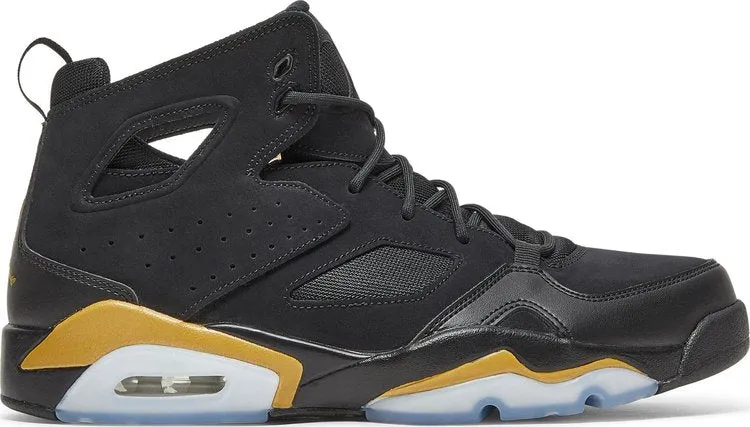 Jordan Flight Club 91 Black Metallic Gold Sneakers, black