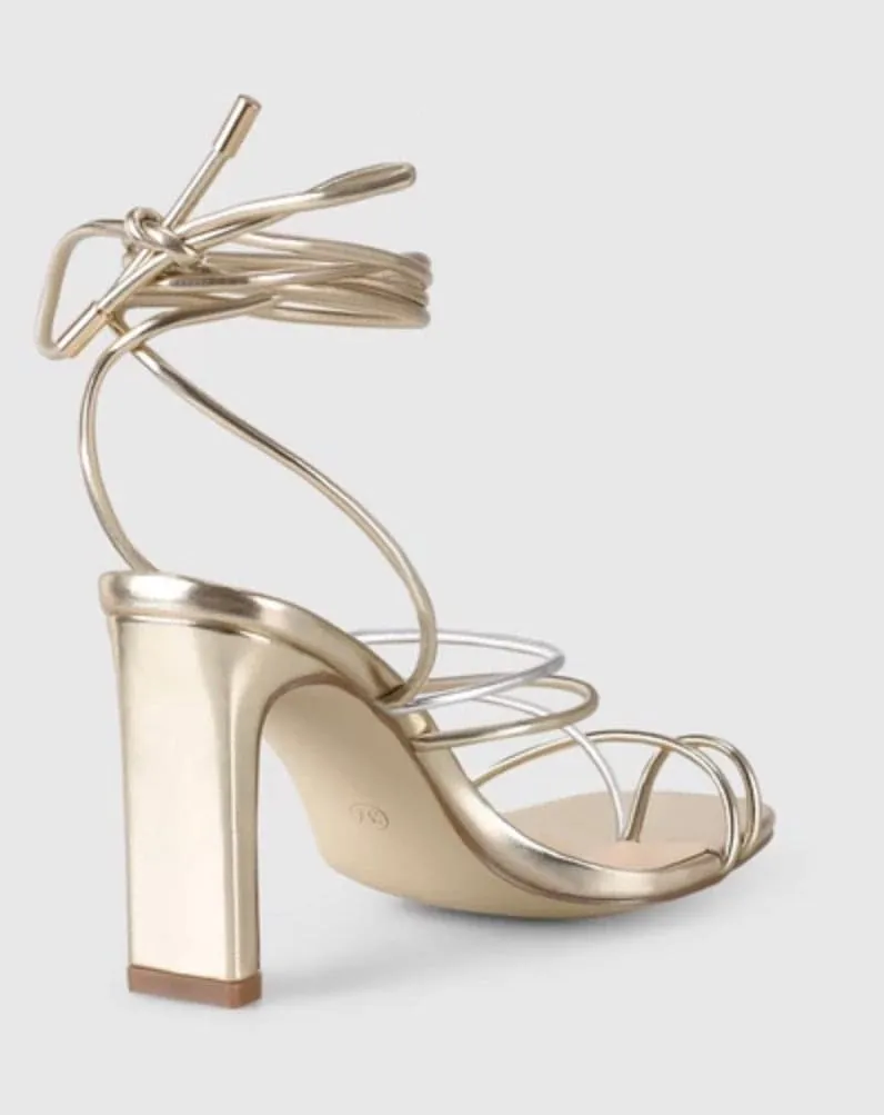 Killer Strappy Heels - Champagne Metallic