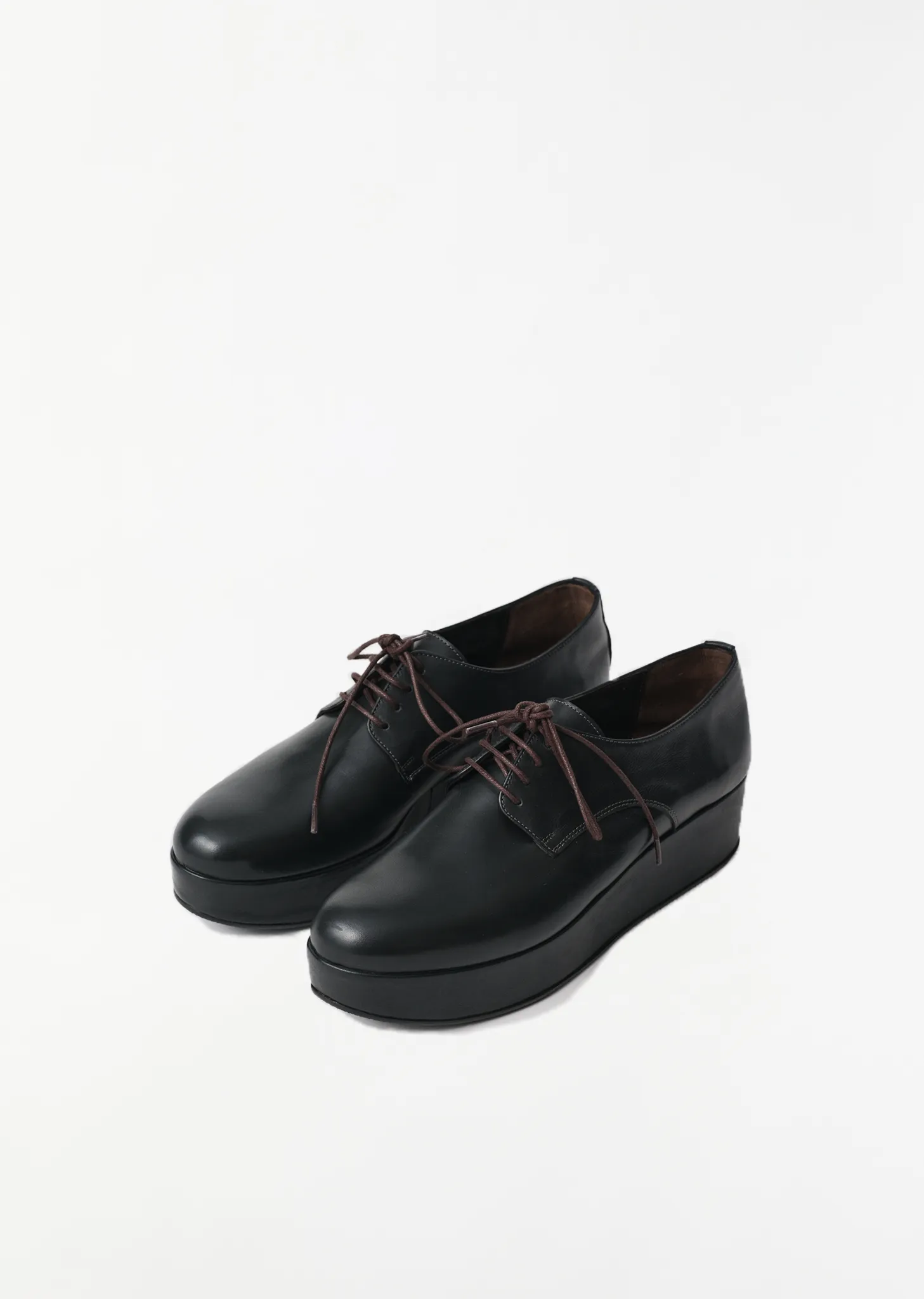 Lace- Up Platform Derby — Forest