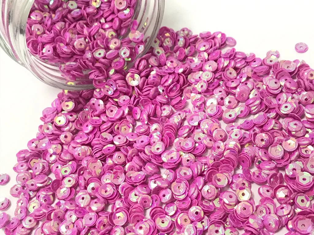 Light Pink Metallic Round Circular Plastic Sequins