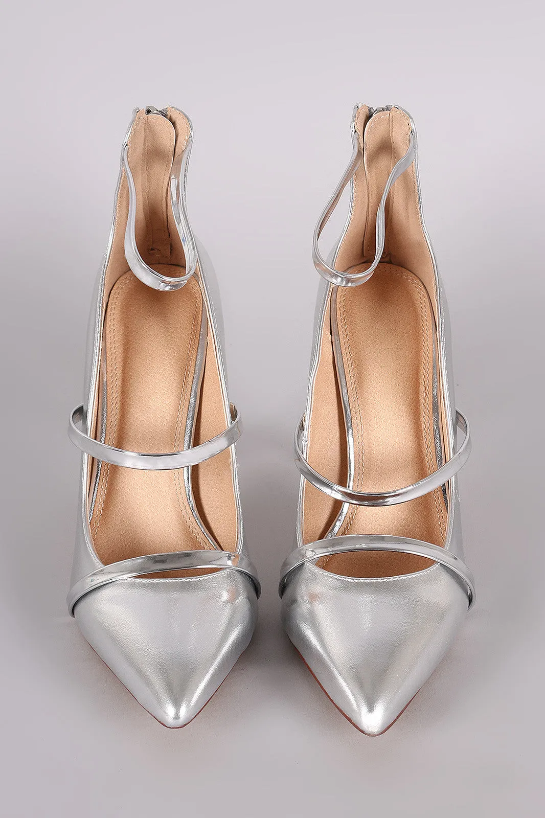 Liliana Metallic Trio Straps Stiletto Pump