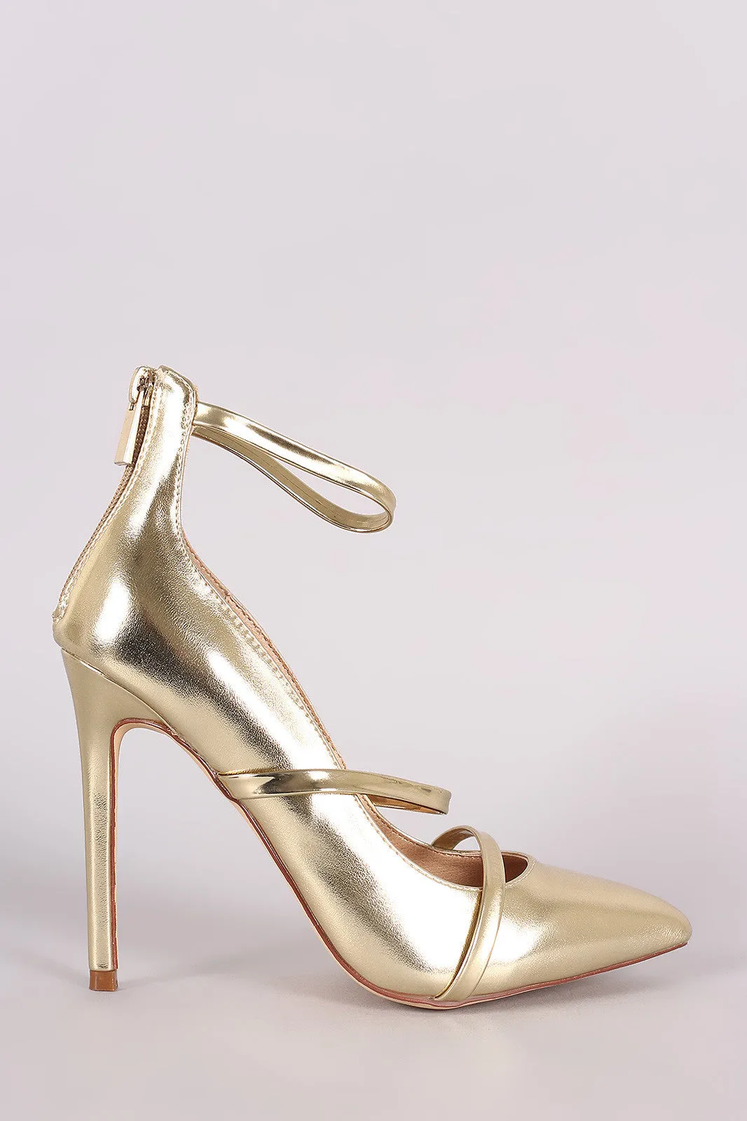 Liliana Metallic Trio Straps Stiletto Pump