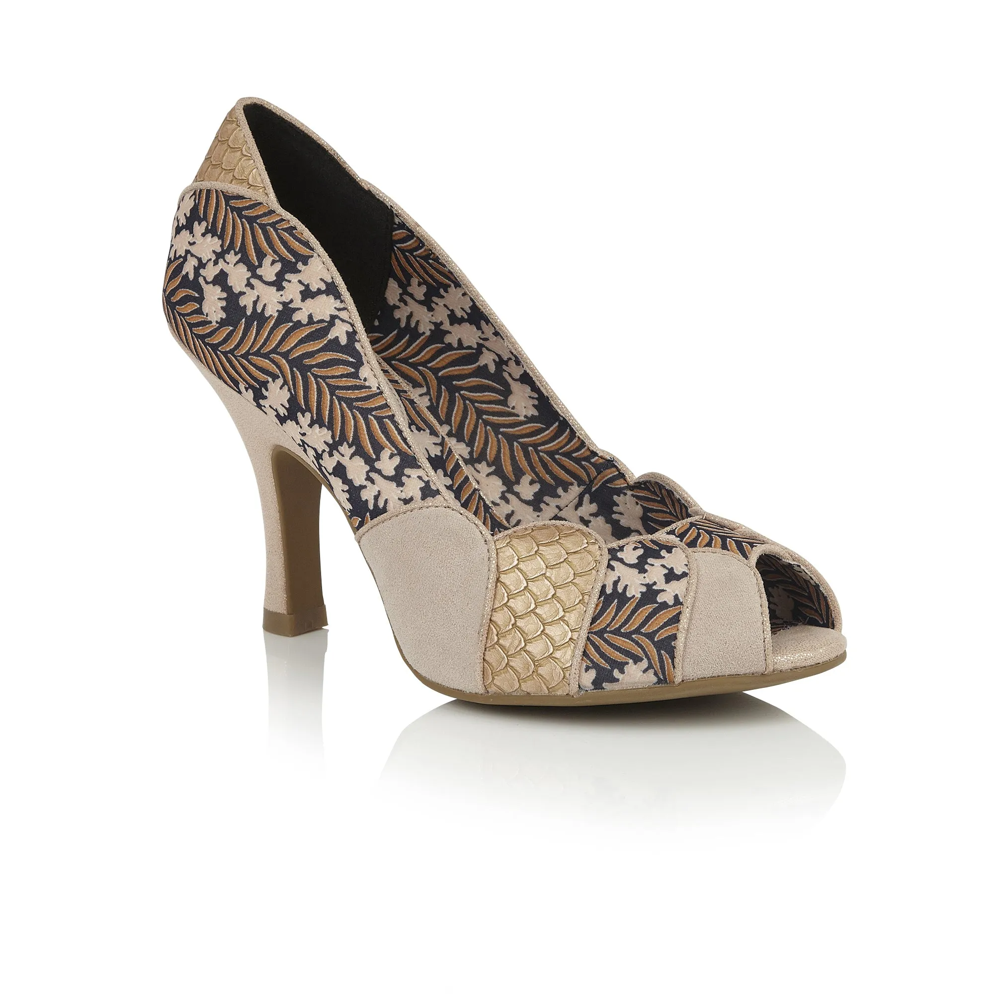 Matilda Gold Peeptoe High Heels by Ruby Shoo