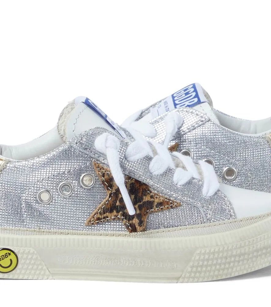 May Metallic Golden Goose Sneakers, Silver