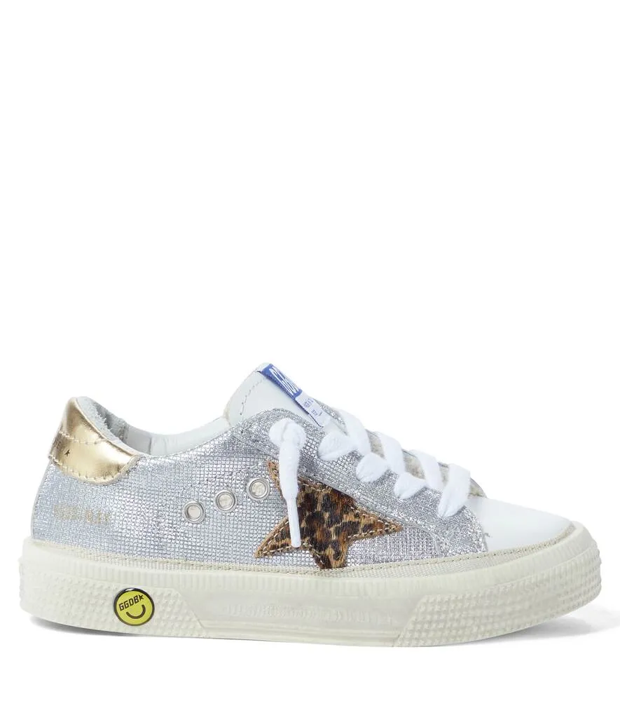 May Metallic Golden Goose Sneakers, Silver